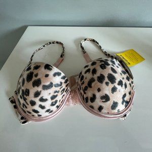 Wonderbra push up bra 34B peach rose with black